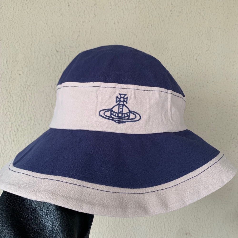 Vivienne Westwood Kids Navy & Cream Orb Bucket Hat
